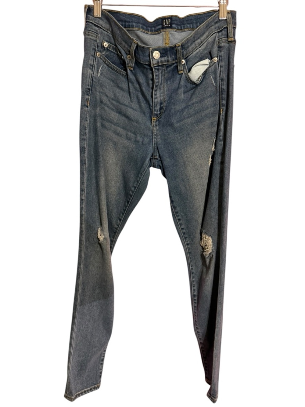 GAP Distressed Mid-Rise Skinny Jeans